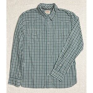 Levi’s Western Shirt Men's L Blue Gingham Plaid Checkered Button Up Rodeo Cowboy